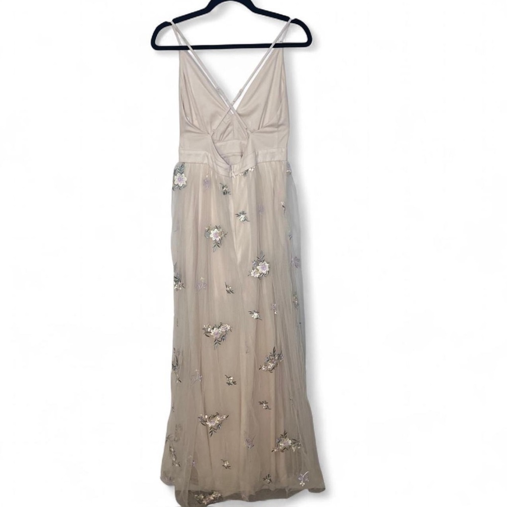 Lulus Cream Floral Embroidered Maxi Dress – Size M, Elegant Formal Gown - Picture 6 of 8